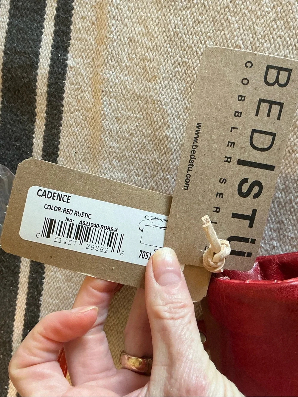 NWT Bed Stu Leather Cadence Wallet Wristlet Crossbody Bag Red Rustic MSRP $175
